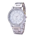 Happy Hours - Hotest Fashion Crystal Analog Quartz Wrist Watch / Super Deluxe Alloy Watches for Women and Girls(Sliver)