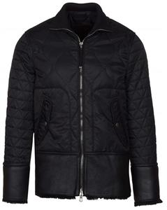 Diesel Black Gold Men's Black Shearling 'Joncler' Quilted Padded Jacket