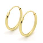 14K Gold Endless Hoop Earrings, Size 10mm - 20mm and 3-Pair Sets, Small Yellow 1mm Thin for Women and Men Ear Nose Cartilage Helix Tragus Lip, Giorgio Bergamo