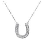1/10ct TW Diamond Horseshoe Necklace in Sterling Silver