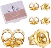 BEADNOVA 14k Yellow Gold Earring Backs Butterfly Gold Earrings Backs Replacements for Post Earrings Studs Earrings Back Push Backing Replacements Ear Locking (6 Pieces)