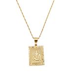 Platinum 24K New Islamic Allah Pendant Charms Choker Necklace Religious Muslim Jewelry