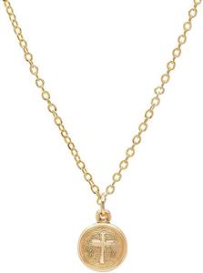 Pori Jewelers 14K Yellow Gold Small Circle Disc Pendant - 14K Diamond Cut Cable Chain Necklace -18 