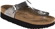 Birkenstock Papillio Women's Gizeh Platform Sandal, Silver Leather, 39 M EU