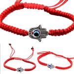 Treasure4U-store Braided Red String Kabbalah Bracelet Rotating Evil Eye Lucky Hamsa Hand Protection Amulet Adjustable