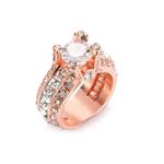Desirepath 925 Sterling Silver Ring, Cubic Zirconia CZ Diamond Elegant Eternity Engagement Wedding Band Ring