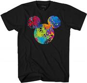 Disney Mickey Mouse Silhouette Paint Splatter Men's Adult Graphic Tee T-Shirt