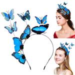 Aniwon Women Hair Hoop Butterfly Creative Elegant Design Hair Band Costume Accessories Headband Fascinator Hat (Blue)