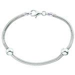 Zable Sterling Silver Starter Bracelet with 2 Smart Beads