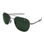 AO Eyewear Original Pilot Bayonet Aviator Sunglasses with Matte Chrome