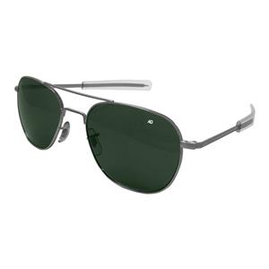 AO Eyewear Original Pilot Bayonet Aviator Sunglasses with Matte Chrome 