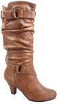 Forever Link Maggie-39 Women's Fashion Low Heel Zipper Slouchy Mid-Calf Boots Shoes