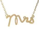 SpinningDaisy Handcrafted Brushed Metal Mrs Script Necklace