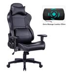 HEALGEN Gaming Office Chair with Large Lumbar Support,Reclining High Back Ergonomic Memory Foam Desk Chair,Racing Style PC Computer Executive Leather Chair with Headrest GM8260 (Black)