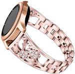 Sodoop Metal Band Compatible for Samsung Galaxy Watch 42mm/Active 40mm, Solid Stainless Steel Straps Replacement Bracelet Rhinestone Jewelry for Samsung Galaxy