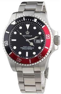 REGINALD Men Gold Watch Rotatable Bezel Waterproof Sapphire Stainless Steel Date Quartz Black Watches