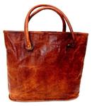 Leather Tote Women Shoulder Bag Satchel Ladies Purse - Vintage Genuine Brown Handbag Multi Pocket Office Casual