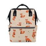 TropicalLife Cute Animal Fox Diaper Backpack Large Capacity Baby Bags Multi-Function Zipper Casual Travel Backpacks for Mom Dad Unisex