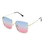 Rezi Polarized Sunglasses for Women, Retro Aviator Sunglasses with Protective Cover, Square, 100% UV Protection