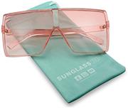 SunglassUP Oversized Festival Candy Colored Tone Square Crystal Frame Sunglasses