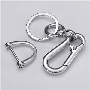 Ansync Key Chain Keychain Key Ring, Metal Key Chains Rings Clip(with Horseshoe Shape D-Ring) for Car Men Women 