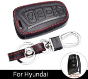 WFMJ Black Leather 4 Buttons Remote Smart Key Chain Cover Case for Hyundai Sonata Genesis Elantra Ix35 Tucson Azera Equus Santa Fe