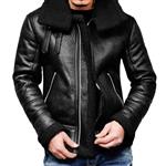 Seaintheson Men's Leather Jacket,Autumn Winter Warm Lapel Coat Tops Casual Loose Zipper Hooded Fleece Sweatshirt