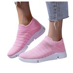 LOSRRLY Women's Running Light Weight Breathable Mesh Casual Sports Shoes Solid Striped Ankle Sneakers Walking Shoes
