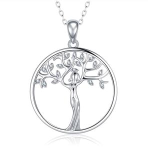 APOTIE 925 Silver Celtic Knot Tree of Life Jewelry Pendant Necklace Drop Hook Earrings for Women Girls 