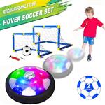 Kids Toys Hover Soccer Ball Set with 2 Goals, Air Soccer with LED Light, USB Rechargeable Floating Soccer Ball with Foam Bumper for Indoor Outdoor Sports Ball Game, Football Toy for Boy Girl Best Gift