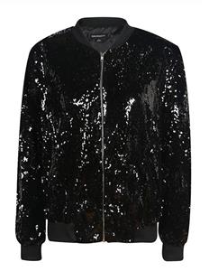 ASMAX HaoDuoYi Womens Sparkle Mermaid Sequin Long Sleeve Zipper Front Bomber Jacket 
