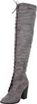 Cambridge Select Women's Chunky Stacked High Heel Thigh-High Lace-Up Over The Knee Boot