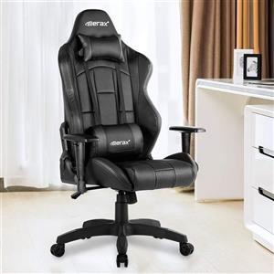 Merax High Back Computer Chair Ergonomic Design Racing Gaming Reclining Home Office (Black) 