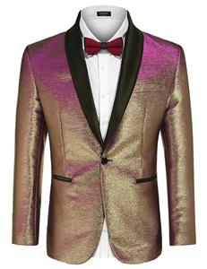 COOFANDY Men's Fashion Suit Jacket Blazer One Button Luxury Weddings Party Dinner Prom Tuxedo Gold Silver 