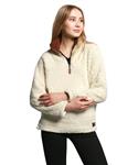 FOURSTEEDS Women's Casual Sherpa Fleece Pullover 1/4 Zipper Long Sleeve Collar Outwear Jacket Coat