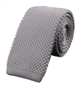 Men's Solid Color Skinny Knit Tie Vintage Smart Formal Cotton Necktie for Groom 