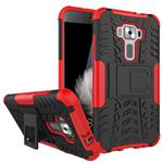 Nadakin Asus ZenFone 3 ZE520KL 5.2 inch Phone Case Heavy Duty Tough Premium Quality TPU and PC Rugged Durable Protective Armour Back Cover Shockproof Defender Bumper with Built-in Kickstand (Red)