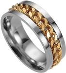 Napoo Men's Titanium Steel Chain Rotation Ring Cross Border Jewelry Ring