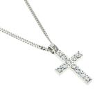 Gahrchian Diamond Necklace Pendant Sterling Silver Gold Plated Cross Pendant NecklaceJewelry for Women Men Jewelry