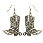 RechicGu Western Wild West Cowgirl Texas Boots Spur Rodeo Fancy Dress Costume Dangle Earrings