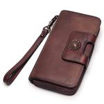 KTCLE Wallet Mens Wallet Women's Long Zipper Wallet Leather Large Capacity Multi-Function Clutch