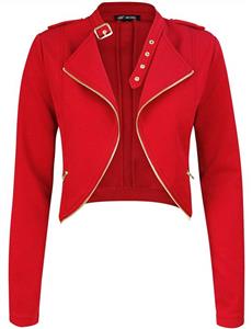 Michel Womens Fleece Jacket Classic Crop Rider Zip UP 