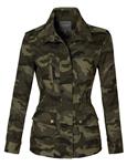 LE3NO Womens Anorak Utility Safari Military Jacket Pockets