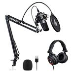 USB Microphone with Studio Headphone Set 192kHz/24 bit MAONO A04H Vocal Condenser Cardioid Podcast Mic for Mac and Windows, YouTube, Gaming, Livestreaming, Voice Over