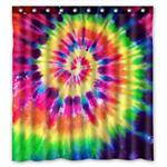 KXMDXA Custom Tie Dye Rainbow Spirals Fractal Bathroom Shower Curtains 100% Polyestey 66 X 72 inch