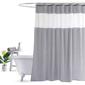UFRIDAY 36x72 Inch Stall Size Shower Curtain, Polyester Bathroom Curtain with Rustproof Metal Grommets, Water Resistant, Weighted Bottom Hem, Machine Washable,Grey 
