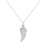 Glitz Design 0.47 ct tw Angel Wing Diamond Pendant Necklace 14K Gold (I,I1) Popular Quality
