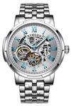 Classic Automatic Mechanical Men's Watch Full Stainless Steel Skeleton Roman Numeral dial