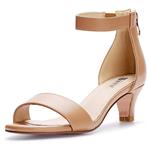 IDIFU Women's IN2 Slim Fashion Stilettos Ankle Strap Open Toe Pump Heeled Sandals Kitten Heel Party Shoes with Zipper