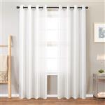 White Faux Silk Curtains Bedroom 84 inches Long Grommet Top Dupioni Light Reducing Window Curtain Panels Living Room Satin Drapes Privacy Window Treatments 2 Panels
